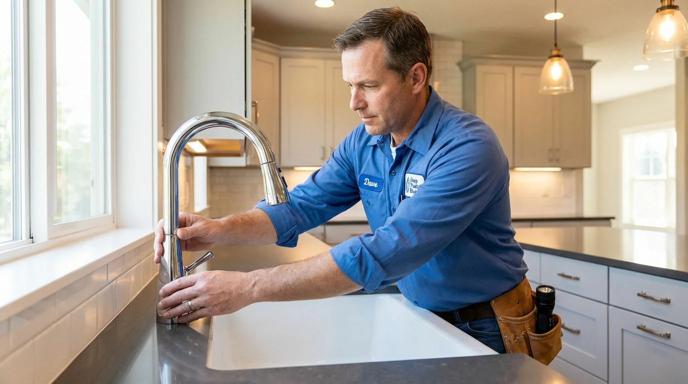 Kitchen faucet installation by Johns Plumbing LLC in Dryden